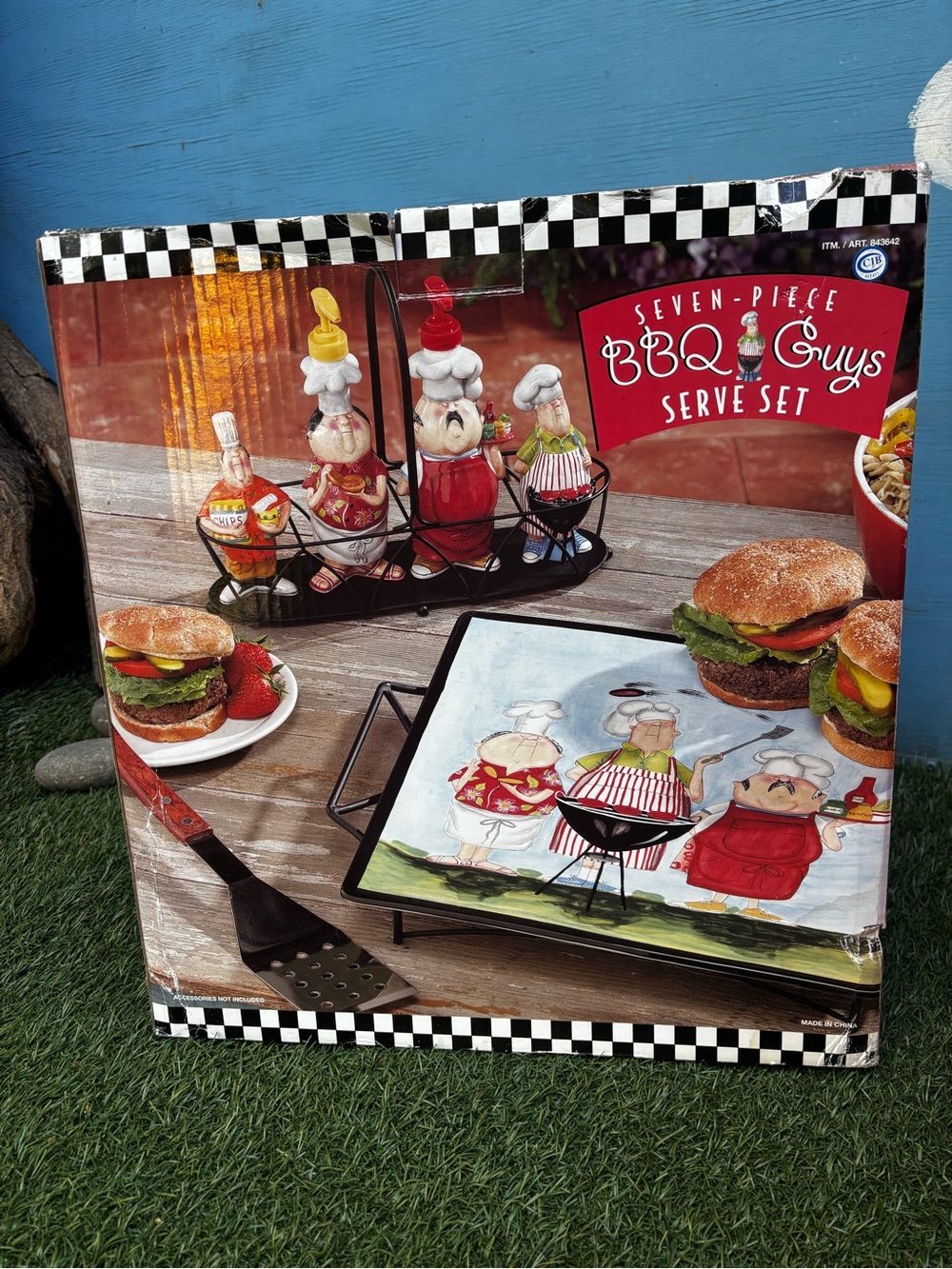 7-Piece “BBQ Guys” Serve Set Fun BBQ/Kitchen Decor
